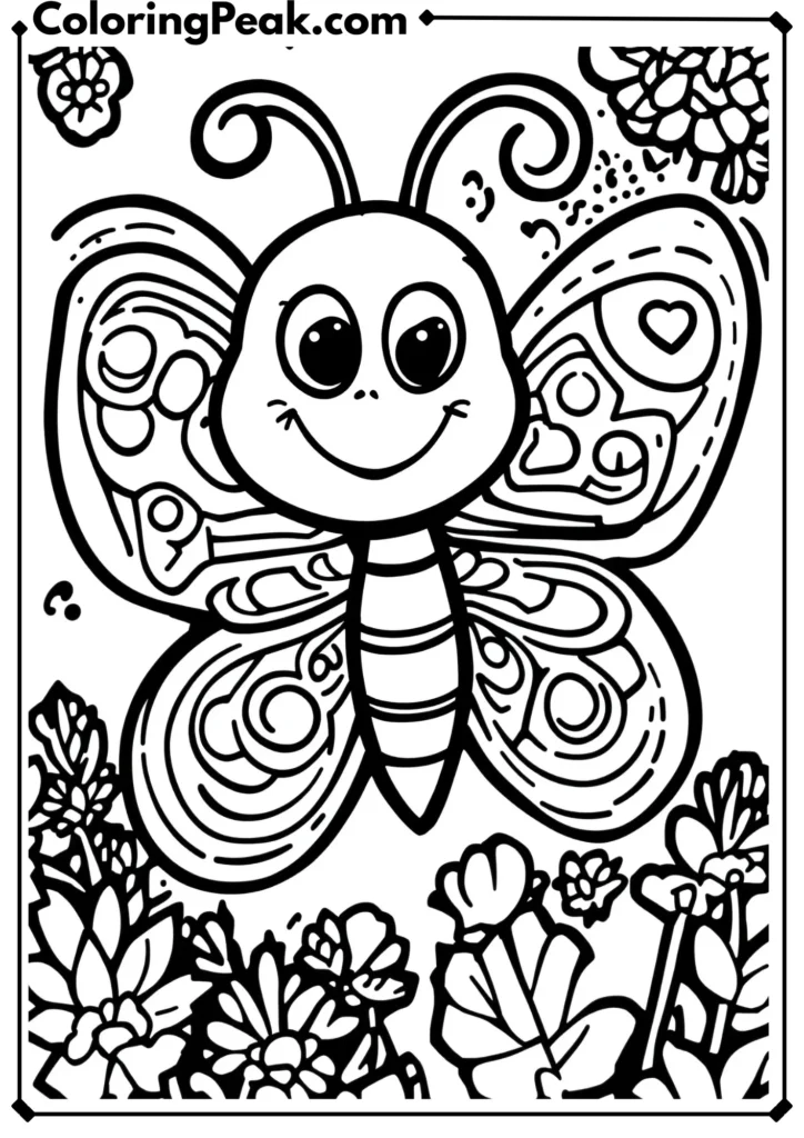 Cartoon Butterfly with Smile
