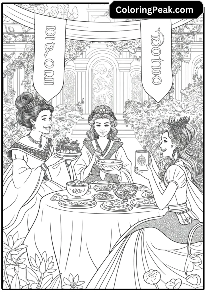 Multi-Princess Friendship Scene