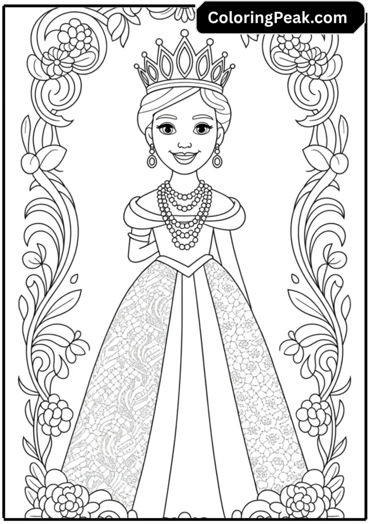 Princess Portrait with Ornate Frame