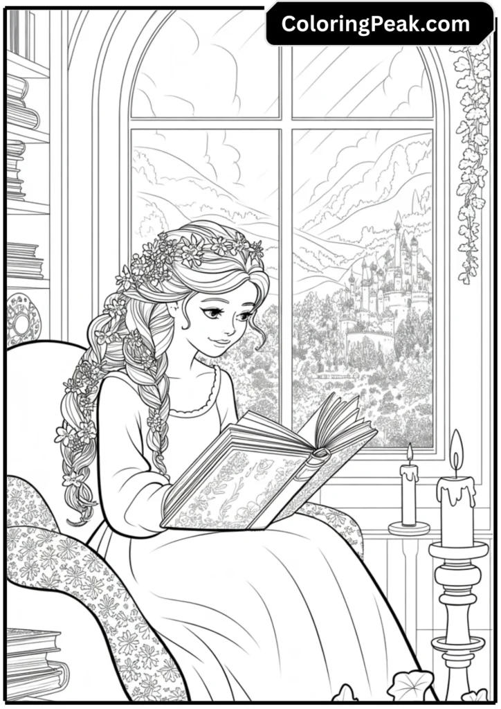 Princess Reading in Castle Tower