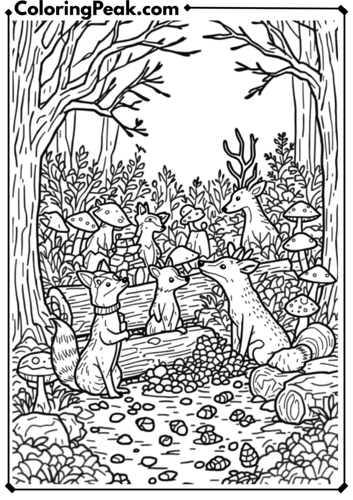 Woodland Animals Preparing for Winter