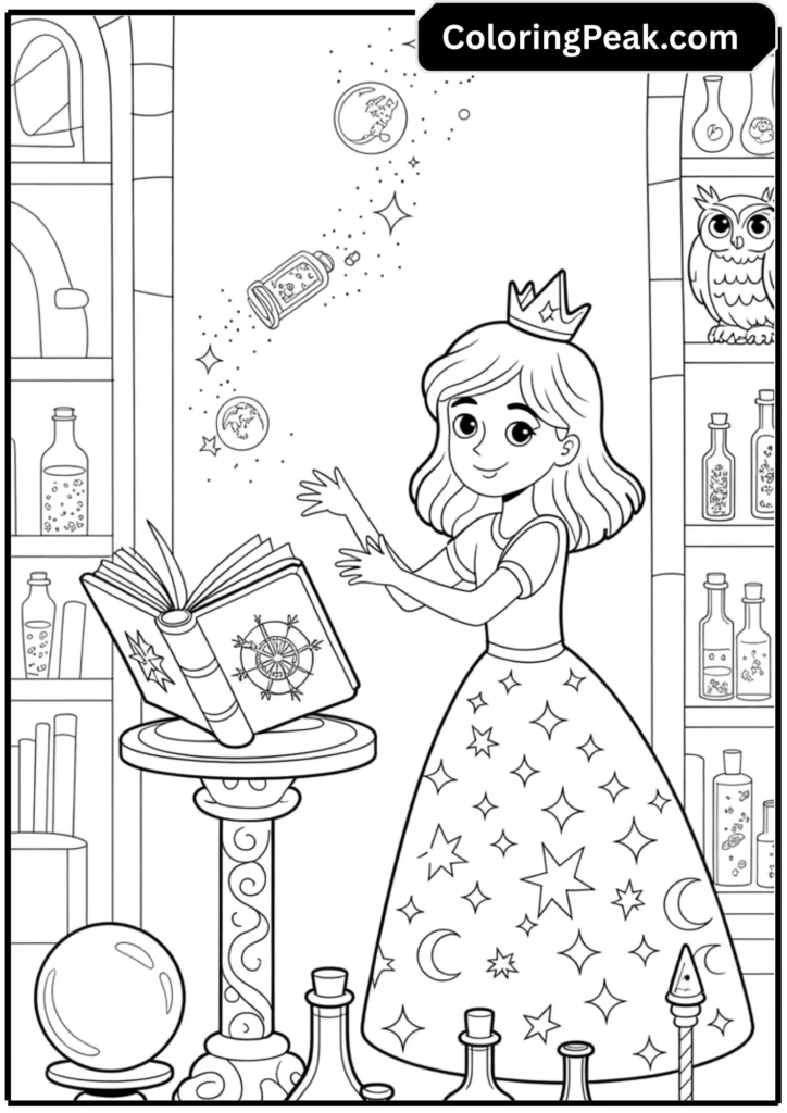 Young Princess Learning Magic
